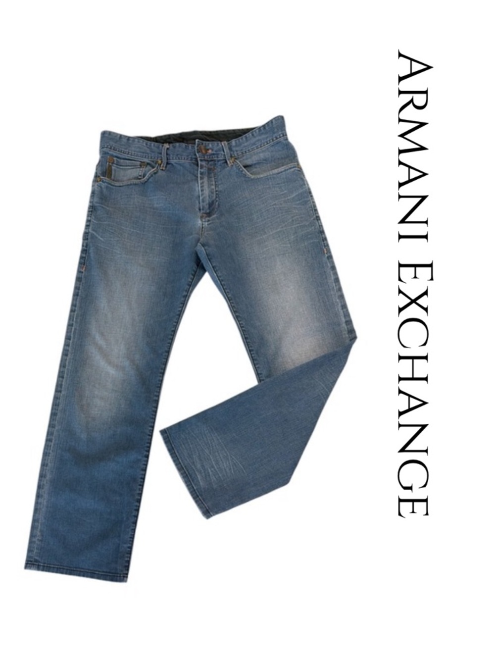 Armani Exchange Mens sz 31 Med Wash Relaxed Fit Jeans A|X Pants Premium Denim